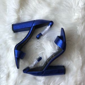 NEW Sam Edelman Metallic Blue Yaro Heel Sandals